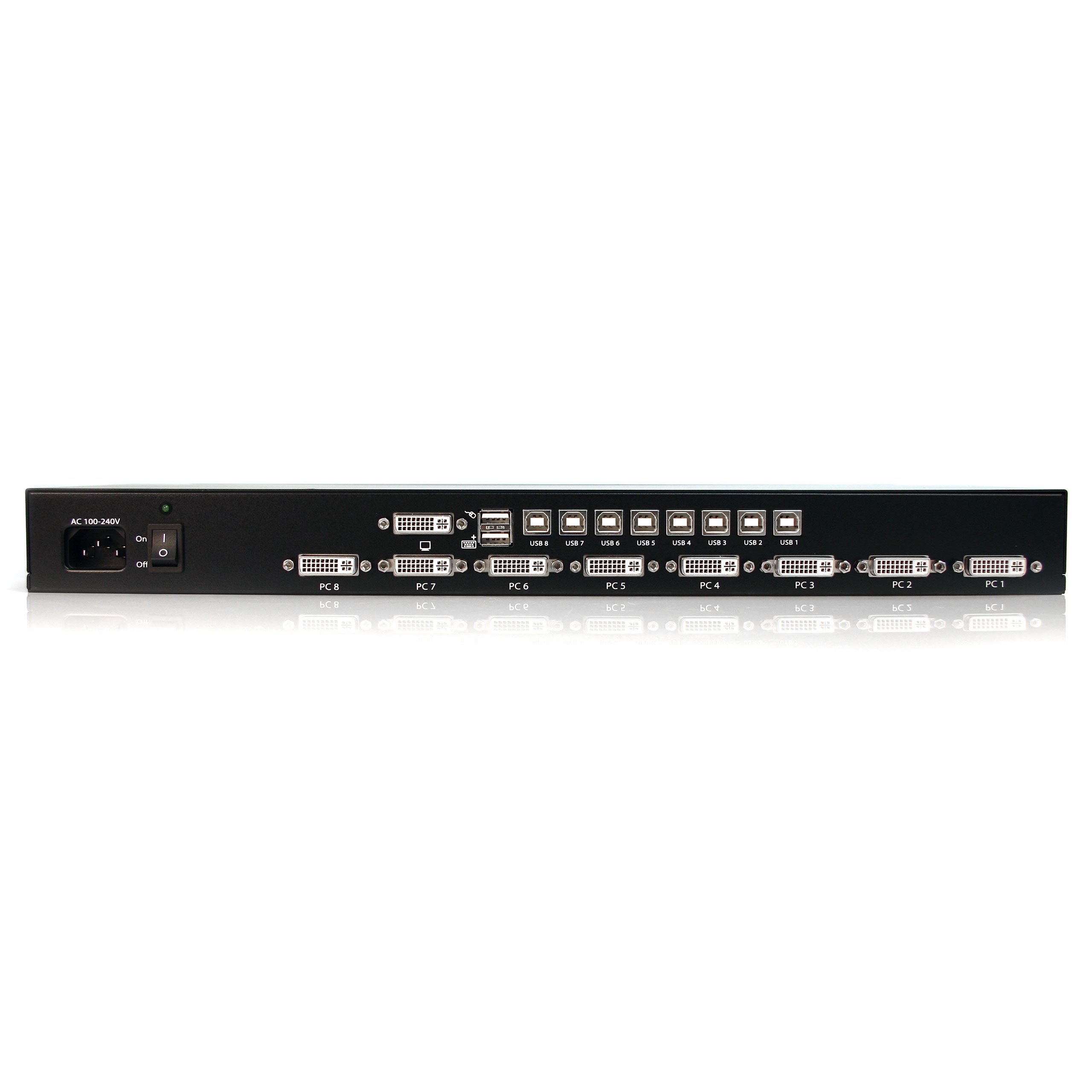 StarTech.com SV831DVIU 8-Port 1U Rackmount DVI USB KVM Switch - TAA Compliant for Server Management & Data Center Control - Perfect for IT Professionals & Multi-Computer Workstations