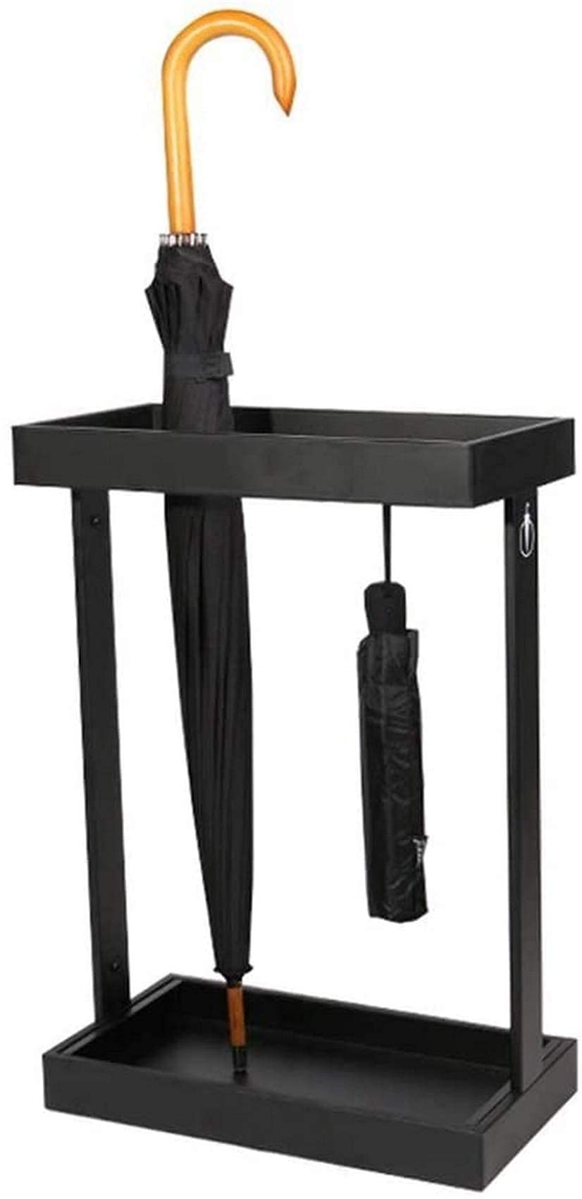 GANE Commercial Umbrella Stand Holder with Drip Tray - Heavy Duty Black Metal Umbrella Rack for Hotels, Schools, Offices & Banks - Perfect for Entryway, Lobby & Wet Weather Storage