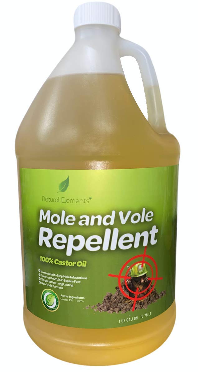 Natural Elements Mole and Vole Repellent - 100% Pure Castor Oil Formula | Safe for Pets & Non-Toxic | 4 Gallon Ready-to-Use Spray | Effective Yard & Garden Protection Against Burrowing Pests | Ideal for Lawns, Flower Beds & Vegetable Gardens