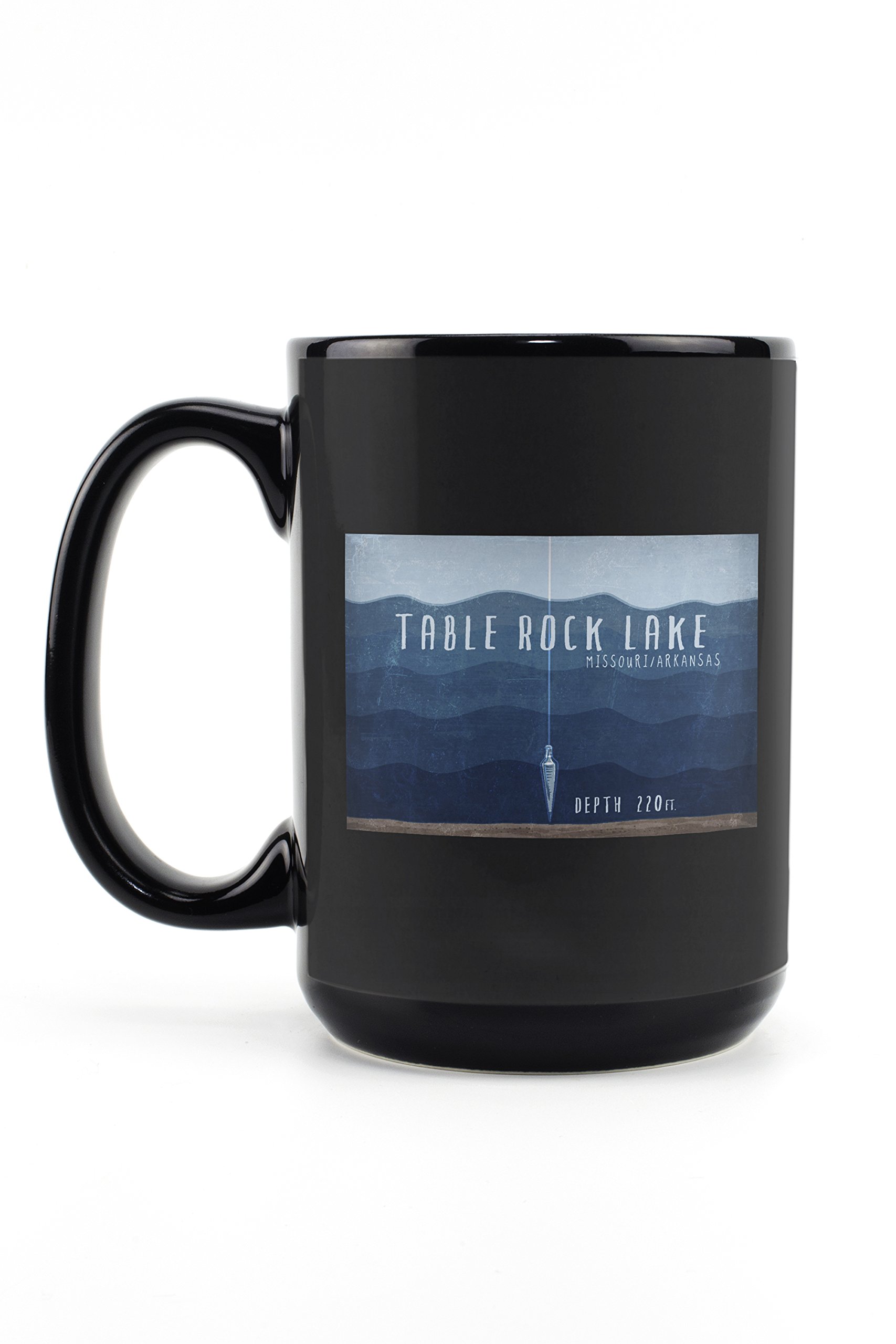 **15oz Black Ceramic Coffee & Tea Mug - Dishwasher & Microwave Safe - Perfect for Table Rock Lake & Outdoor Adventures**