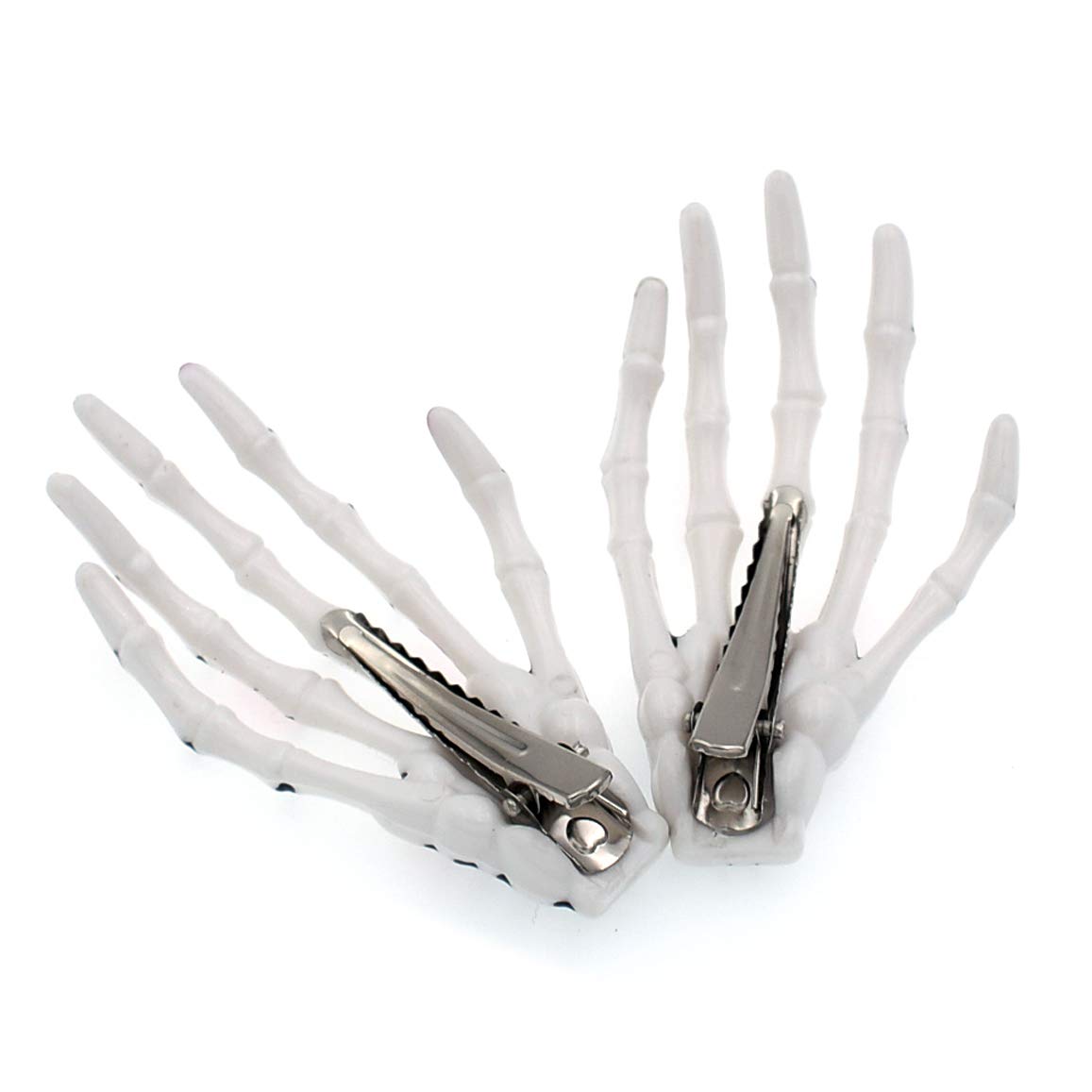 10Pcs Skeleton Hands Hair Clips - 3 Inch Hand Bone Shape Halloween Hair Accessories for Women & Girls - Perfect for Halloween Party, Cosplay, Gothic Fashion & Spooky Themed Events (White)