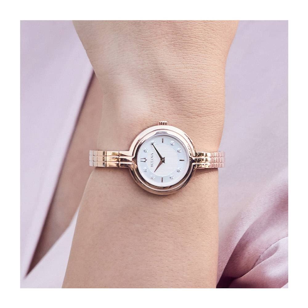 Bulova Ladies Rhapsody Diamond Quartz Bracelet Watch - Elegant Women's Dress Watch for Special Occasions & Evening Events