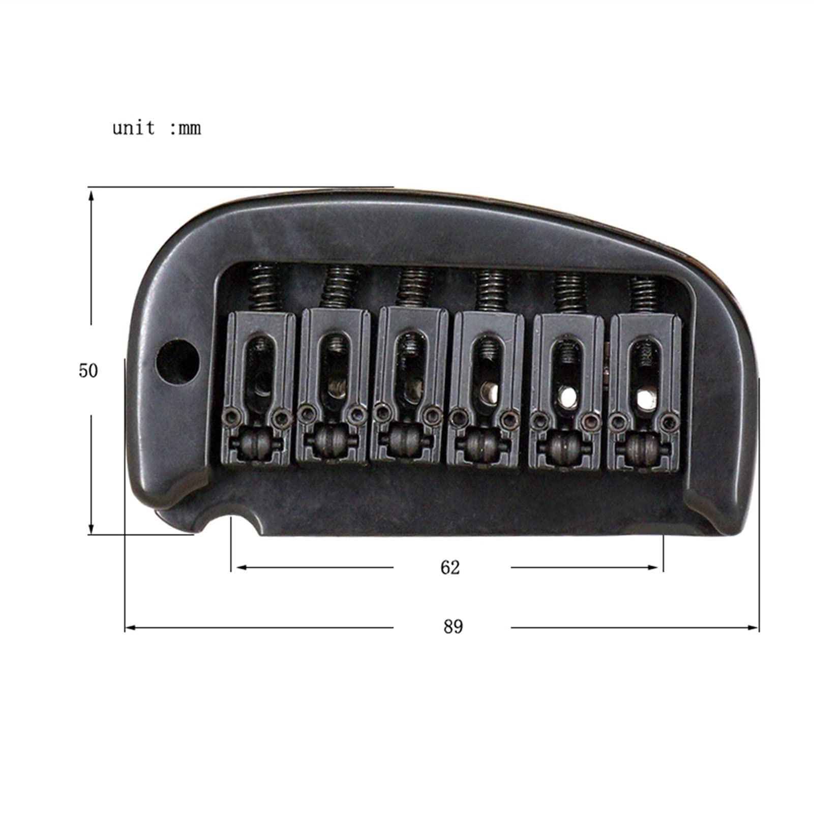 6-String Electric Guitar Roller Saddle Tremolo Bridge System - Black | Premium Guitar Bridge Replacement for Smooth Vibrato & Stable Tuning | Perfect for Rock, Blues & Metal Performances