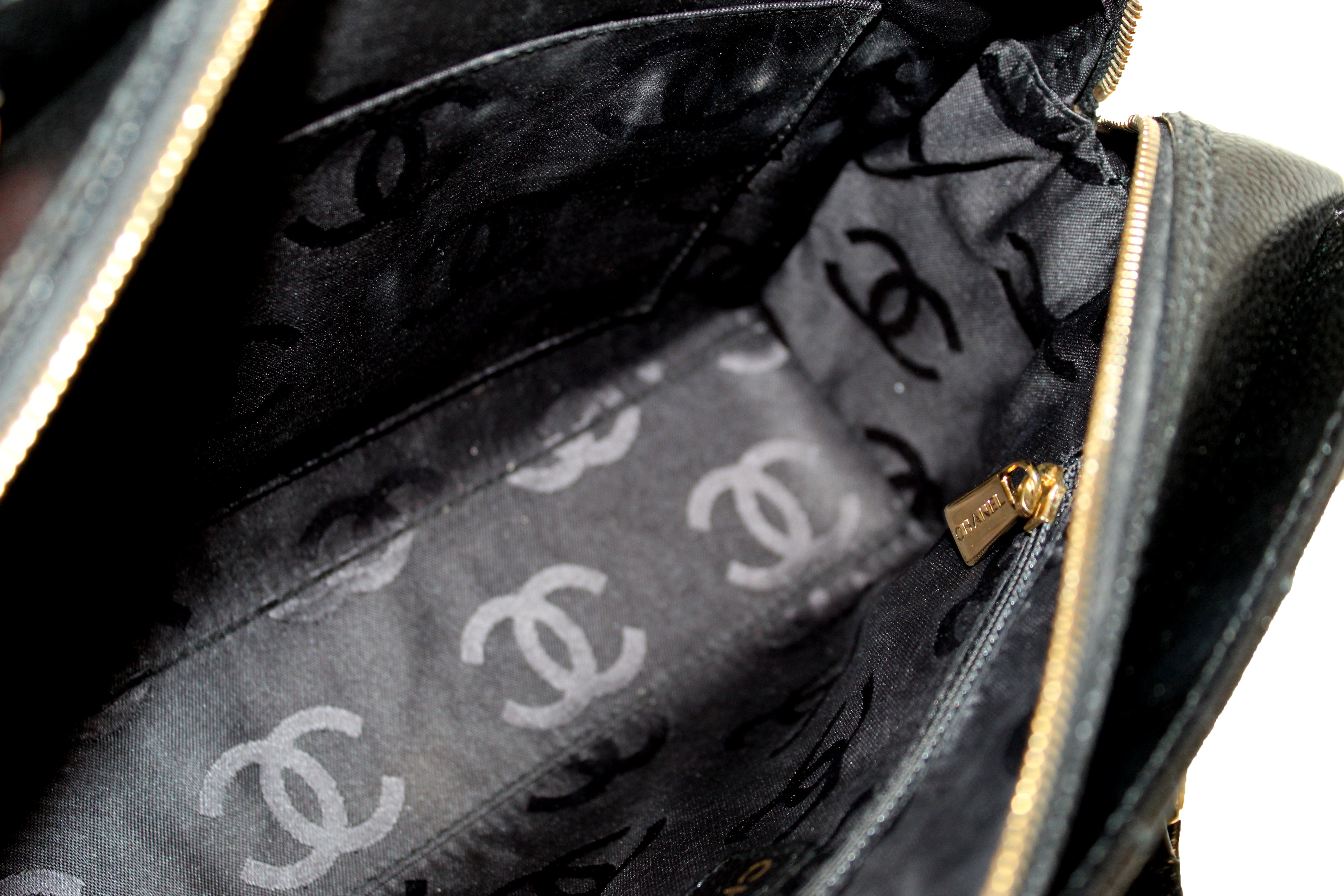 Authentic Chanel Black Square Stitch Caviar Leather Shoulder Tote Bag - Luxury Designer Handbag for Women, Perfect for Work, Travel & Evening Events