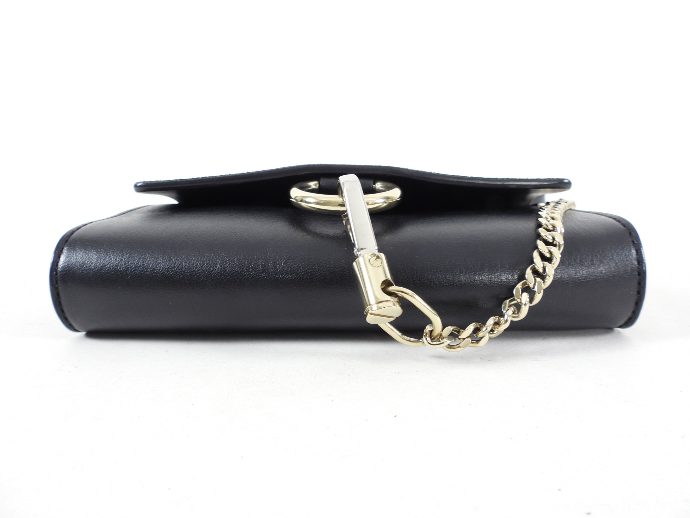 Chloe Black Mini Faye Wallet on Strap Crossbody Bag - Stylish Leather Shoulder Purse for Women | Perfect for Everyday Use, Travel & Date Nights