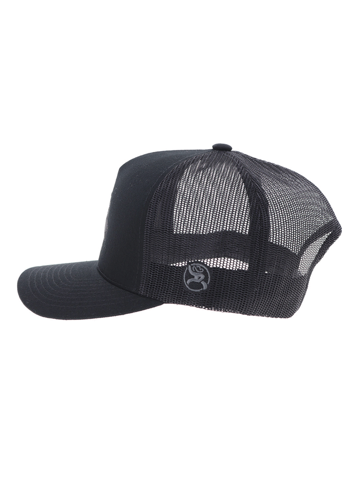 Hooey 4045T BK WHIT High Profile Snapback Trucker Hat - Black Adjustable Baseball Cap for Men & Women - Perfect for Outdoor Activities, Sports, and Casual Wear