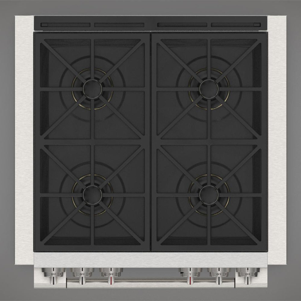 Fulgor Milano 30-inch 600 Series Dual Fuel Range - 4 Burner Stainless Steel Gas Stove & Electric Oven (Model F6PDF304S1) | Perfect for Modern Kitchens & Professional Cooking