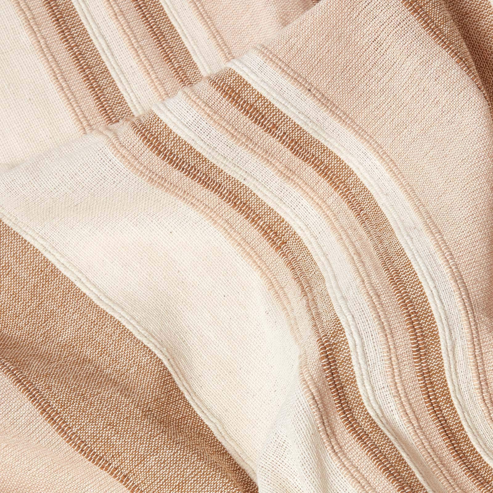 100% Cotton Morocco Ribbed Stripe Throw Blanket 100x140 Inches - Soft Beige Sofa Cover & King Size Bedspread - Machine Washable for Easy Care - Perfect for Living Room Decor, Bedroom Coziness & Gift Giving