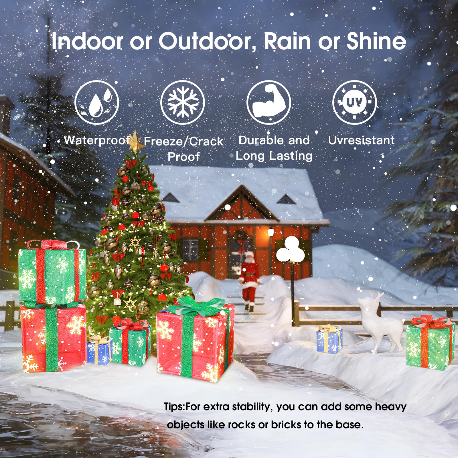 3 Pack LED Lighted Gift Boxes for Birthday, Wedding, Proposals - Battery Operated Decorative Box Set for Indoor & Outdoor Party Decor, Holiday Celebrations, Romantic Room Lighting