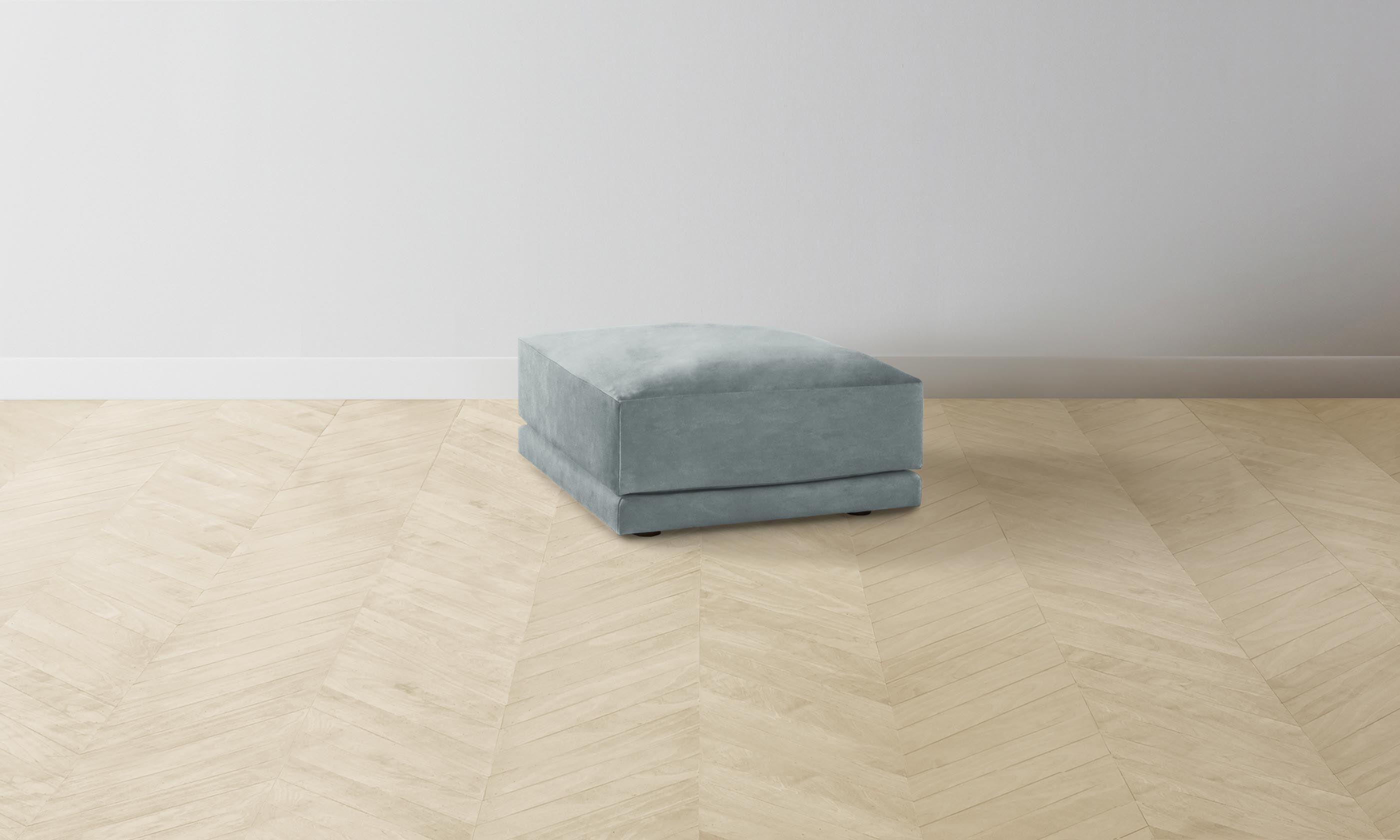 The Jones Ottoman - Premium Performance Velvet Seafoam Green Footrest Stool for Living Room, Bedroom & Nursery - Cozy Home Decor Accent Piece