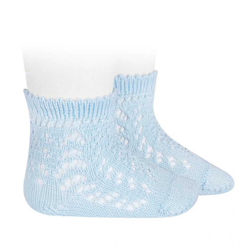 Baby Blue Ankle Openwork Socks for Women - Breathable Lace Casual Socks - Perfect for Spring, Summer, and Everyday Wear