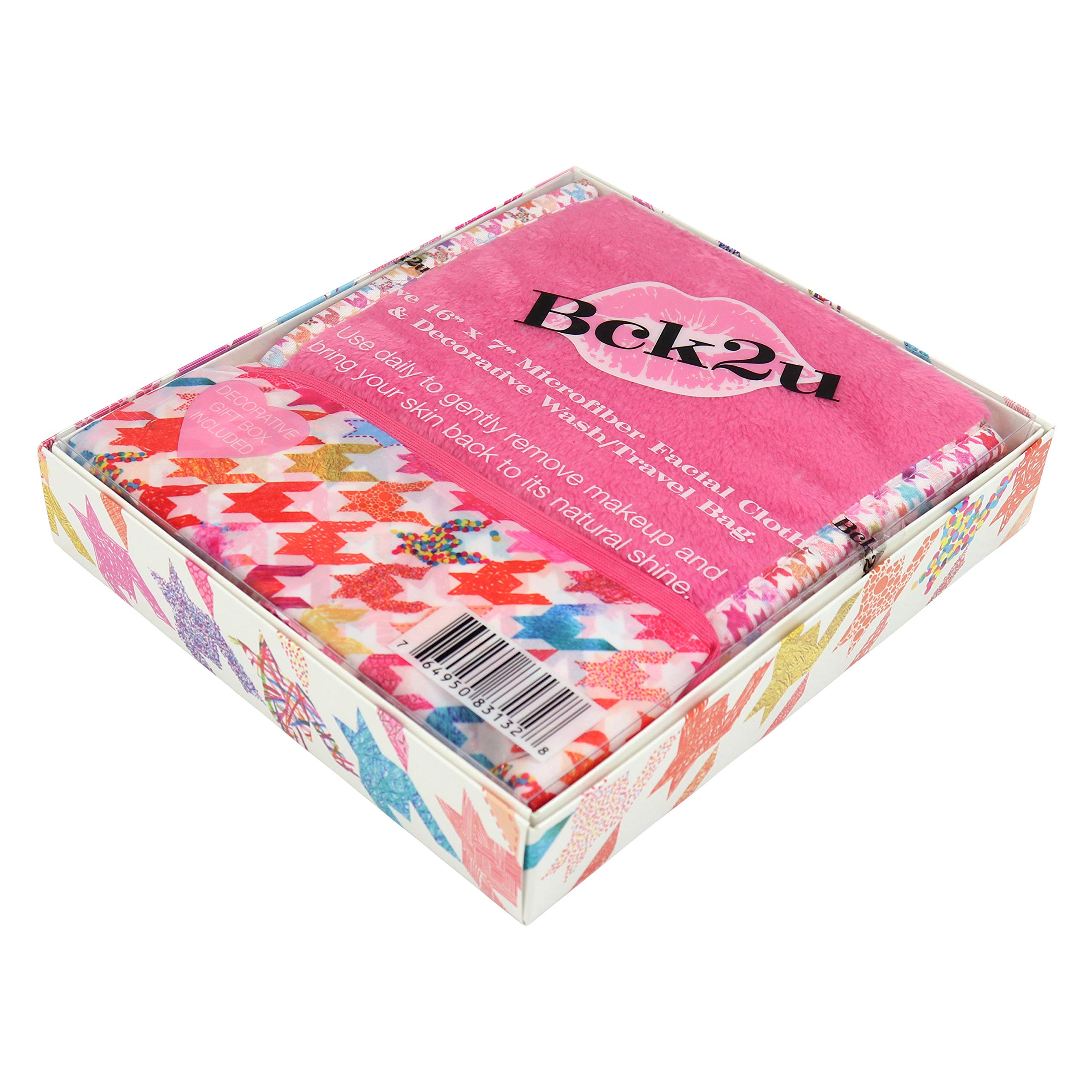 **Arkwright Reusable Microfiber Makeup Remover Cloths - 5 Pack Soft Coral Fleece Facial Towels with Storage Bag, Gentle Makeup Wipes for Sensitive Skin, 7.5 x 15.5 Inch Houndstooth Design - Perfect for Travel, Gym & Daily Skincare Routine**