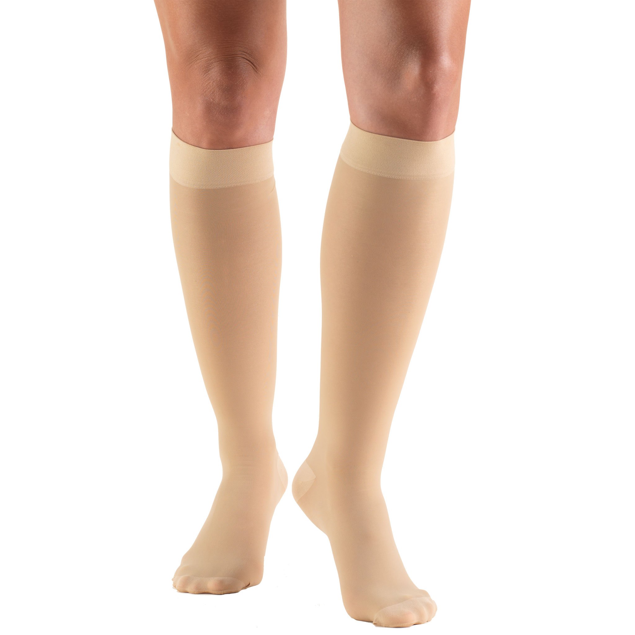Truform Sheer Compression Stockings for Women 30-40 mmHg Knee High - 30 Denier Beige Small | Medical Support, Varicose Vein Relief & Travel Comfort