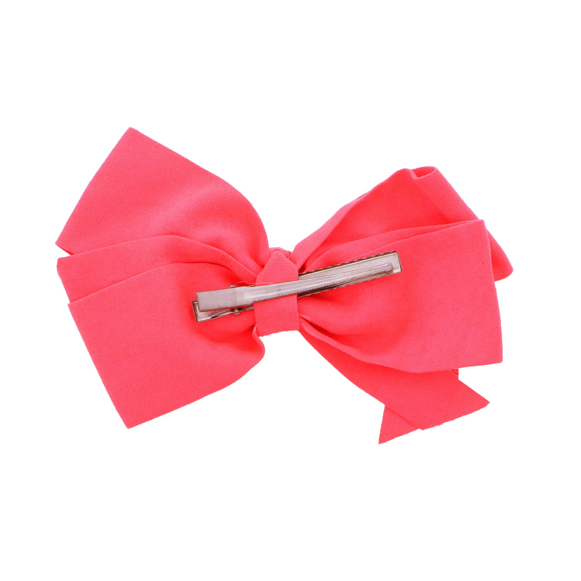 Large Suede Hair Bow for Women and Girls - Coral, Perfect for Weddings, Parties, and Everyday Fashion Accessories