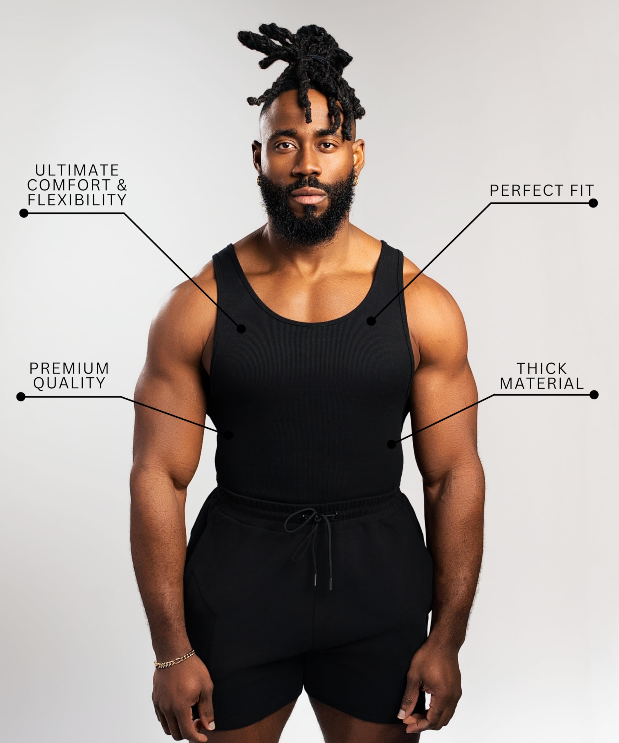 Men's Cotton Spandex Blend Ribbed Tank Tops - Comfortable & Durable Muscle Shirts for Gym, Workout, and Summer Casual Wear - Size Up Recommended