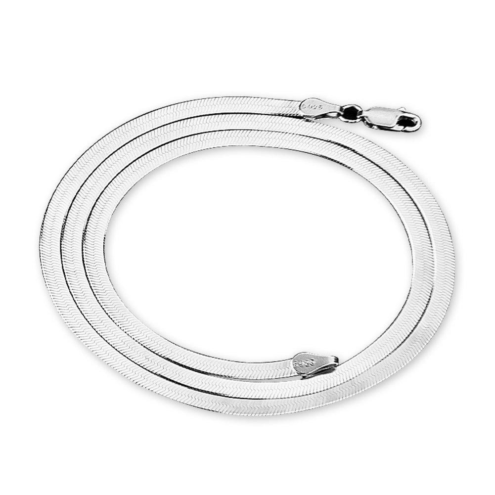 S925 Silver Blade Chain Necklace - Flat Snake Chain with Bone Charms | Elegant Layering Piece for Women, Perfect for Casual & Evening Wear