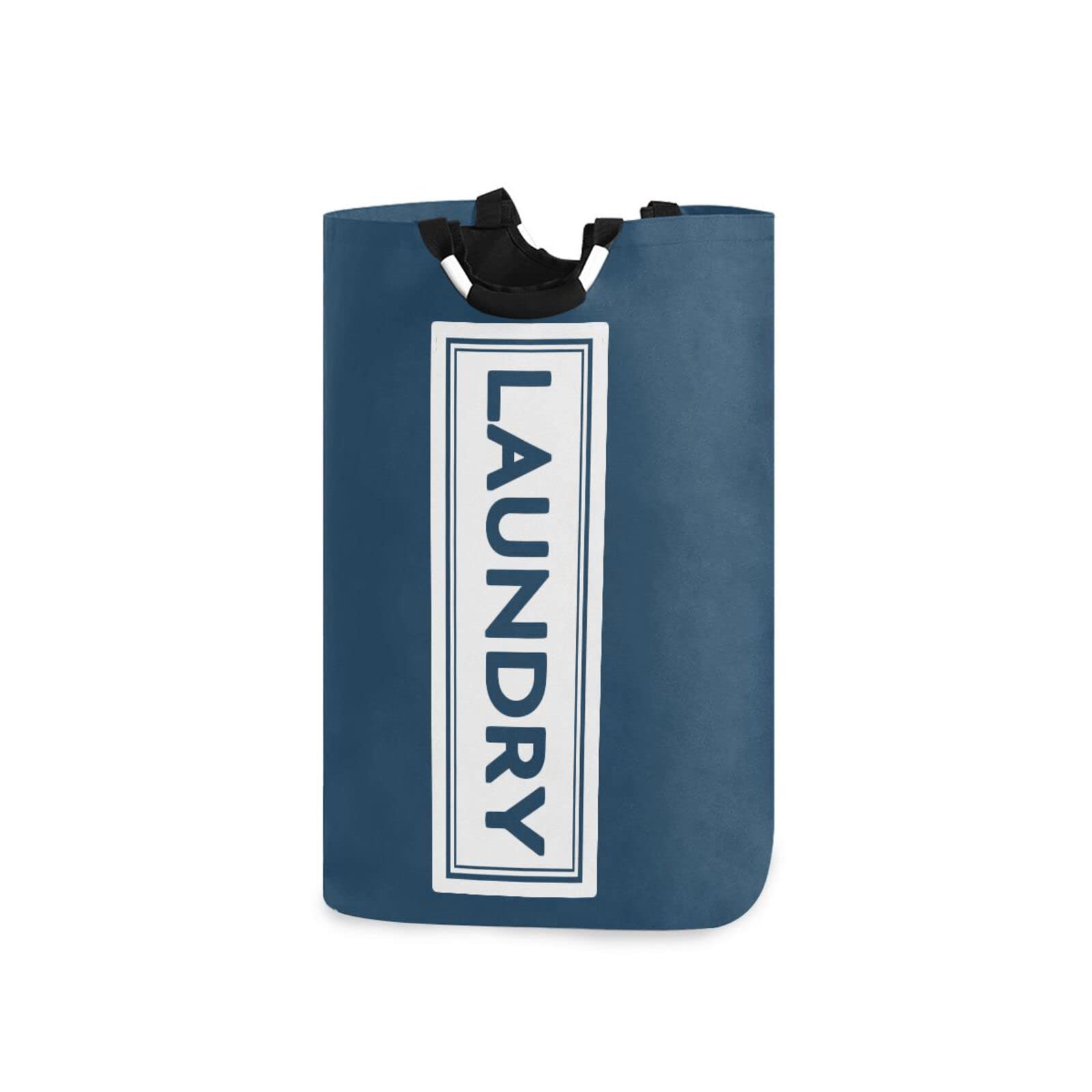Ollabaky Foldable Laundry Basket - Large Collapsible Retro Blue Laundry Hamper Bag with Handles, Portable Clothes Storage Bin for Dorm, Bedroom, Bathroom & Laundry Room | Perfect for College Students & Home Organization