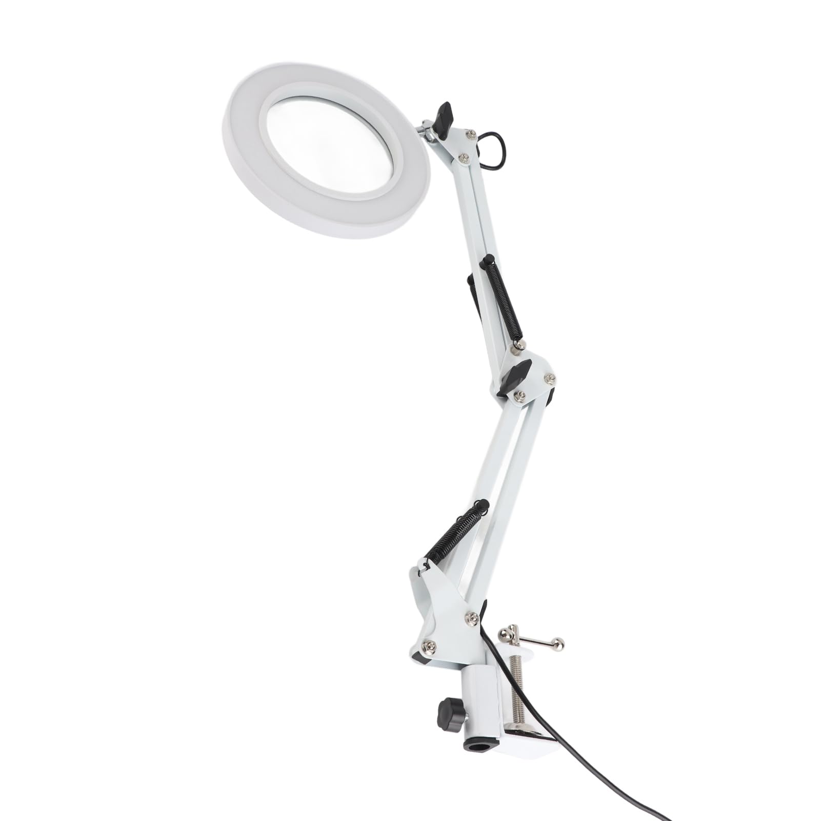 Dioche 5X Magnifying Glass Lamp with LED Light - Adjustable Clip-On Desk Lamp for Reading, Nail Art, Beauty & Close Work | USB Powered Magnifier Light for Crafts, Jewelry Repair & Hobbies