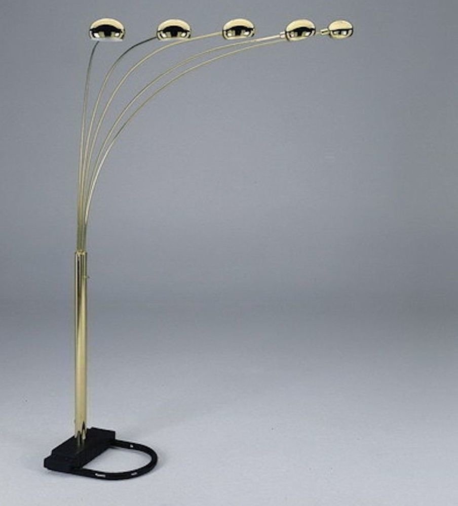 Unique Spider 5-Arm Arc Floor Lamp in Gold - Modern Sectional Sofa Lighting for Living Room, Bedroom - Perfect Valentine's Day Gift & Home Decor