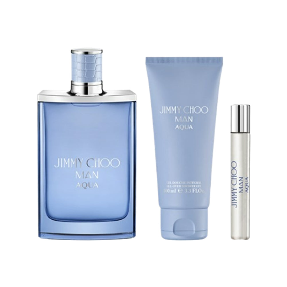 Man Aqua 3 Piece Eau de Toilette Gift Set - 100ml Fresh Aquatic Cologne for Men - Perfect for Daily Wear, Office & Date Nights