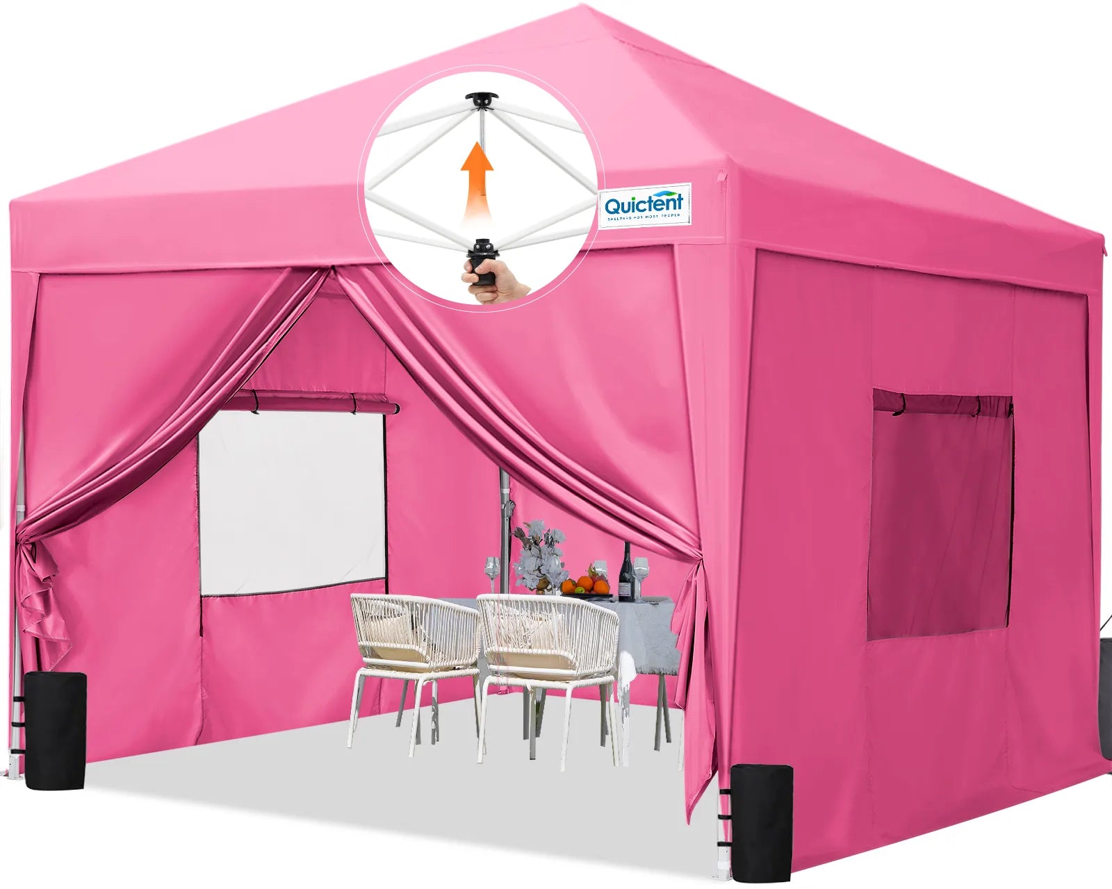 8' x 8' Pop Up Privacy Canopy Tent with Removable Side Walls - Perfect for Outdoor Events, Beach Parties, and Backyard Gatherings