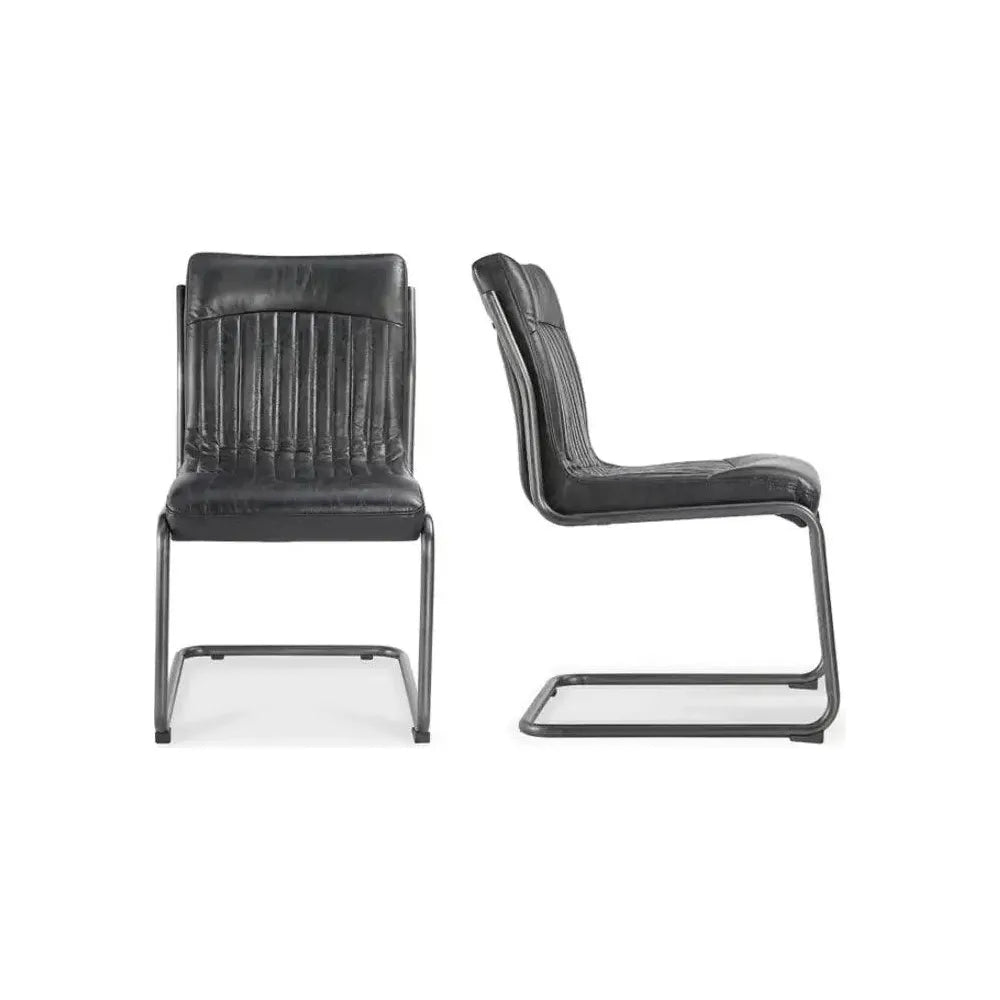 21 Inch Modern Leather Dining Chairs Set of 2 - Brown PU Leather Upholstered Side Chairs for Kitchen, Dining Room, Restaurant & Office (Pair)
