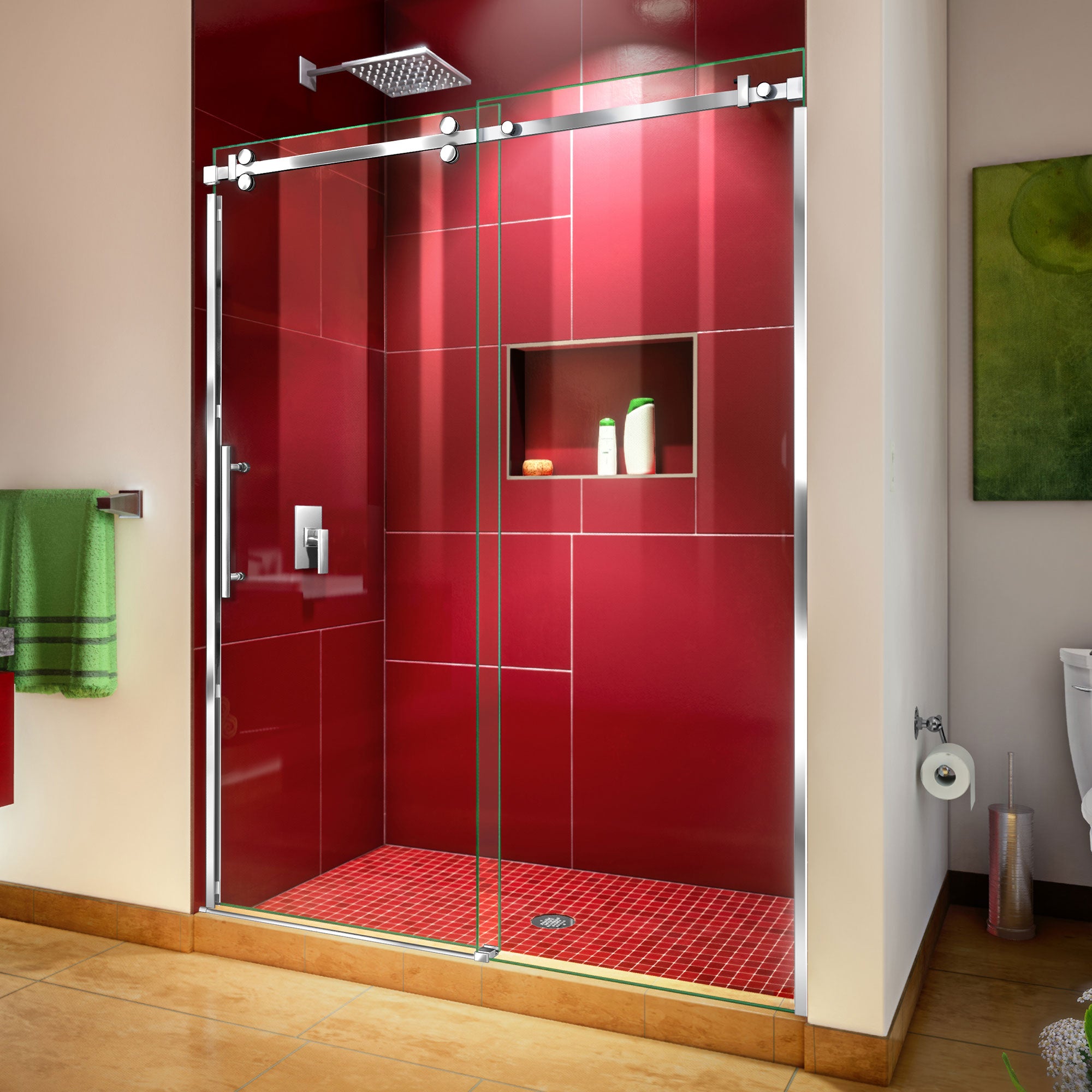 DreamLine Enigma Sky 56 60 in. W x 76 in. H Frameless Sliding Shower Door