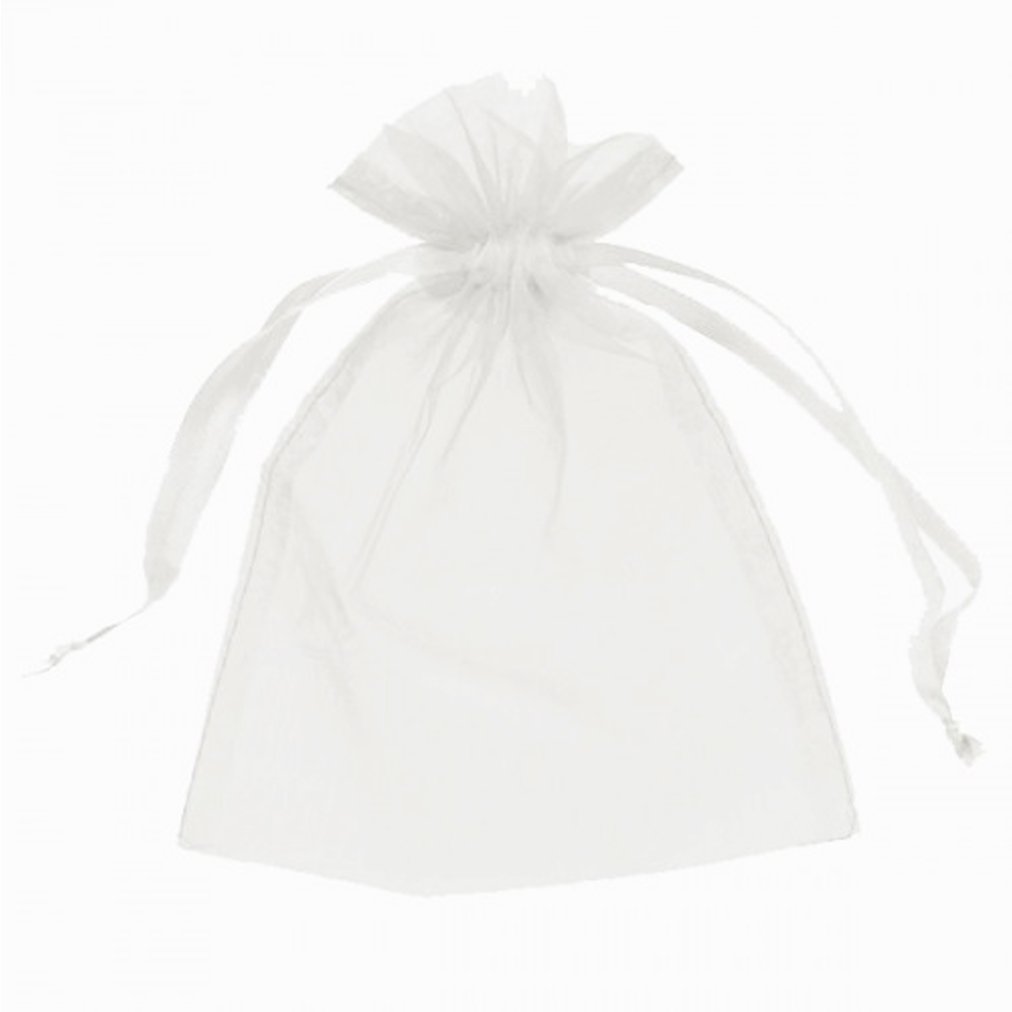 100 Pcs White Sheer Organza Drawstring Pouches 3x4 Inches - Elegant Wedding Favor Bags, Jewelry Gift Bags, Party Favors & DIY Craft Supplies for Weddings, Baby Showers, Bridal Showers & Special Events