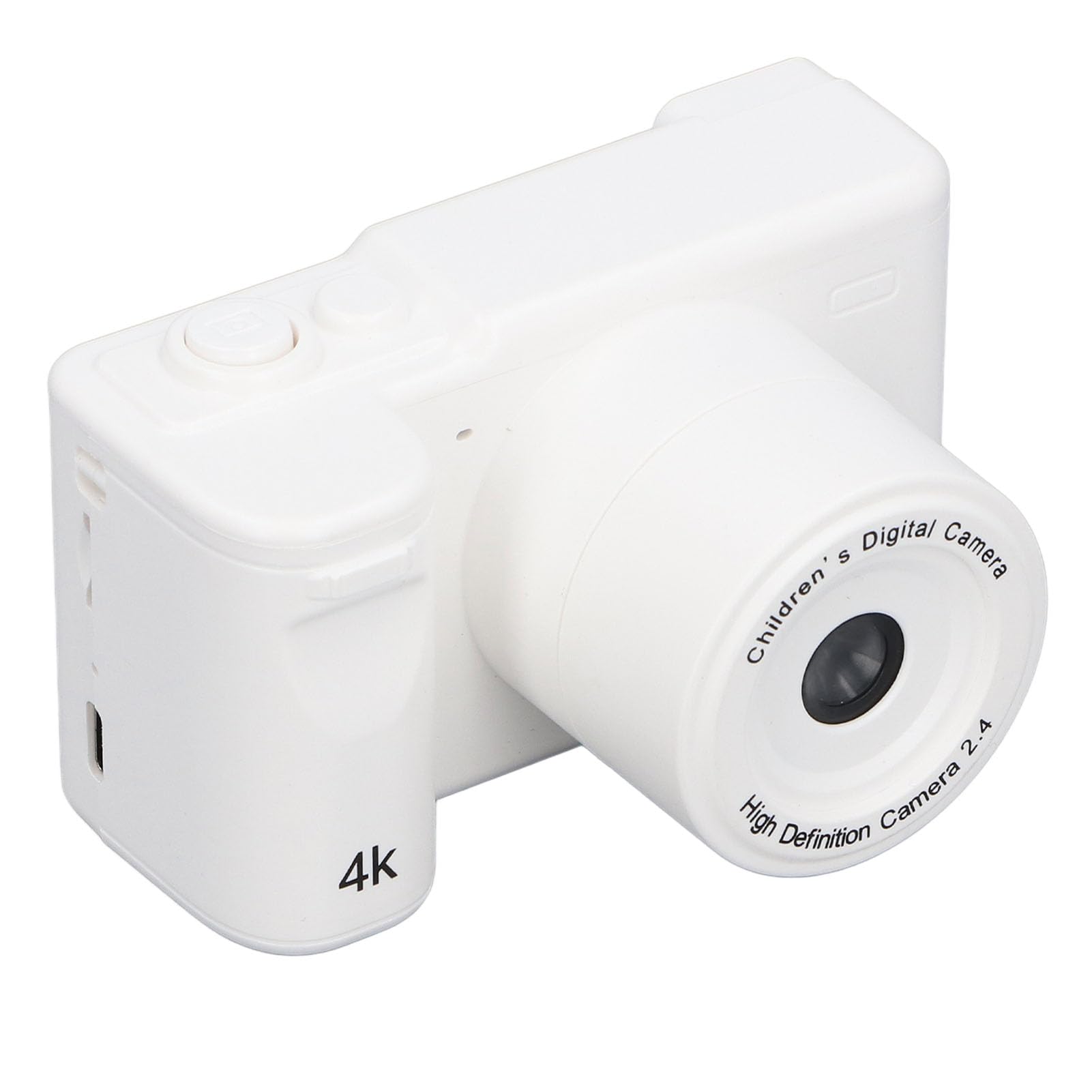 4K Kids Digital Camera with Foldable Tripod & IPS Screen - 8X Digital Zoom, Auto Light Fill - Compact Travel Camera for Hiking, Camping, Birthday Gifts & Outdoor Adventures (White)