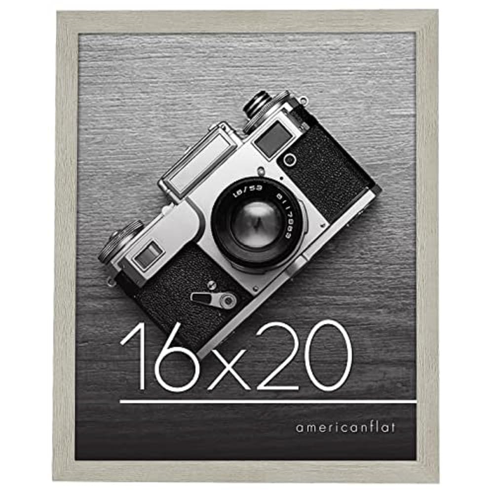 Americanflat 16x20 Wood Picture Frame with Plexiglass - Vertical/Horizontal Wall Display for Home & Office