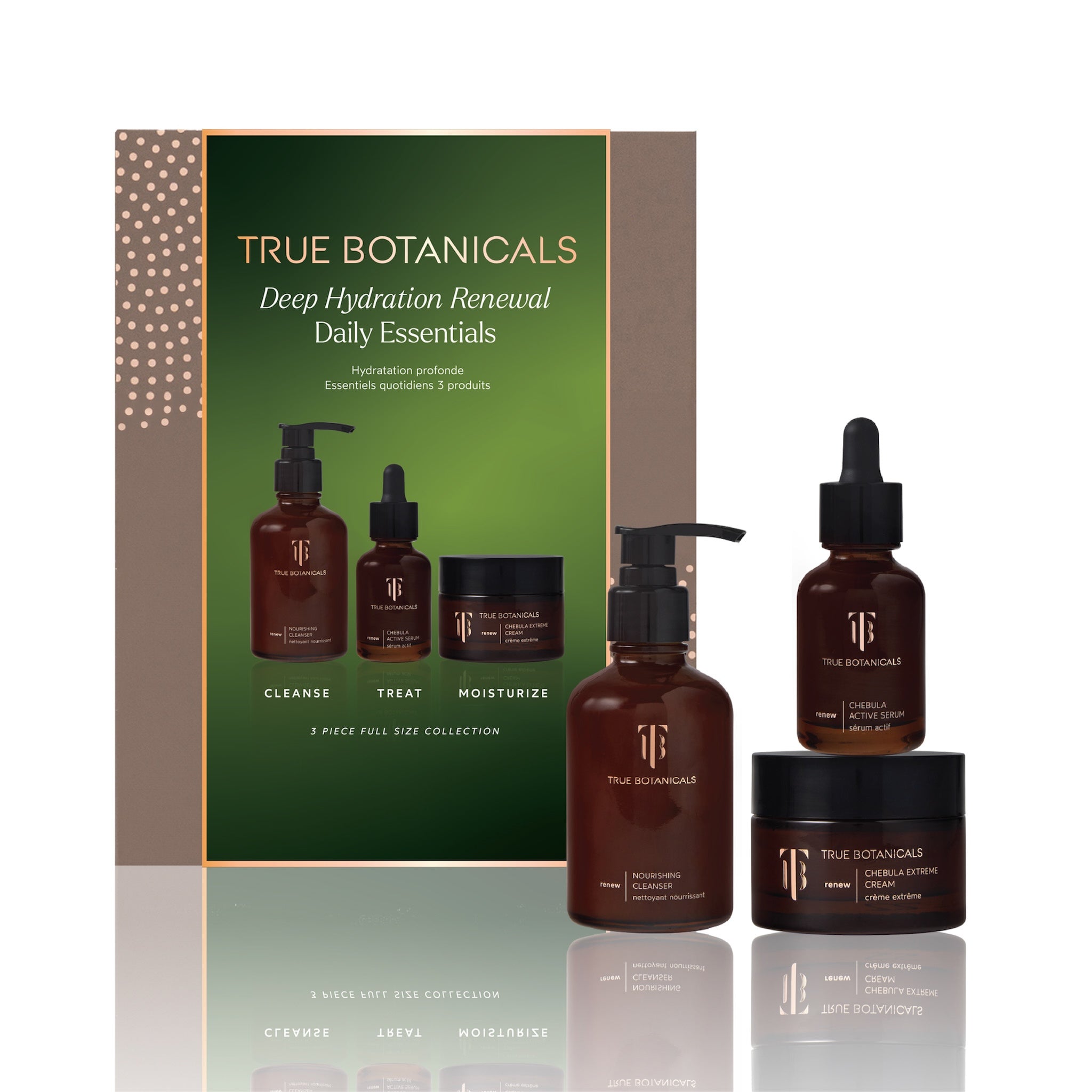Deep Hydration Renewal 3-Piece Skincare Set - Daily Moisturizing Essentials for Dry Skin | Morning & Night Routine