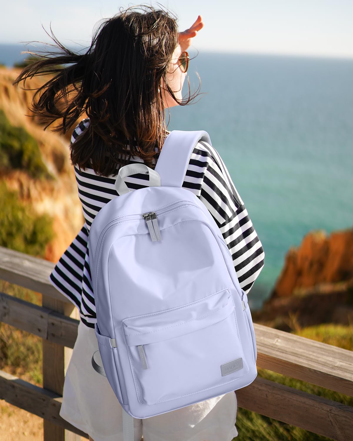 HOMIEE Lightweight Stylish Casual Backpack for Men & Women - Water Resistant Laptop Backpack with USB Charging Port - Perfect for Travel, School, Work & Everyday Use (Blue)