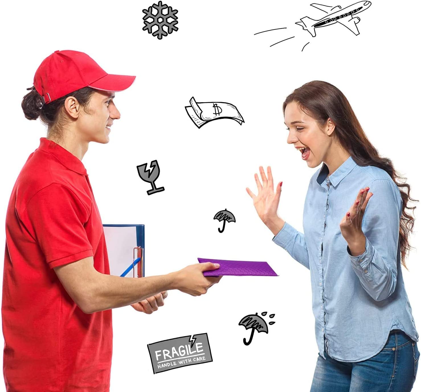 4x8 Bubble Mailer Padded Envelope - Waterproof & Tear-Resistant Shipping Envelopes for Ecommerce, Small Packages, Jewelry, Documents | Purple Mailing Bags for Online Sellers, Amazon FBA, eBay & Etsy Shipping