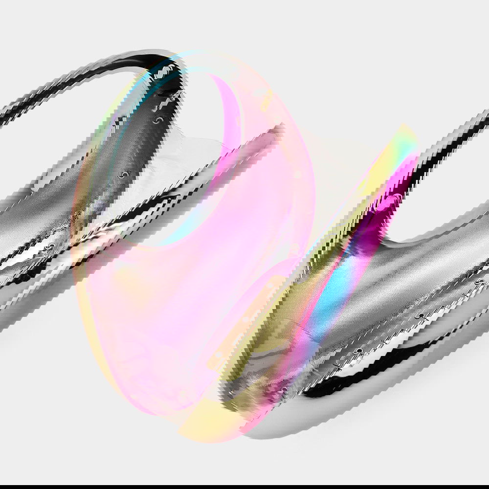 Stylish Multicolor Metallic Acrylic Crescent Moon Handbag for Women - Perfect for Evening Parties, Date Nights & Special Occasions