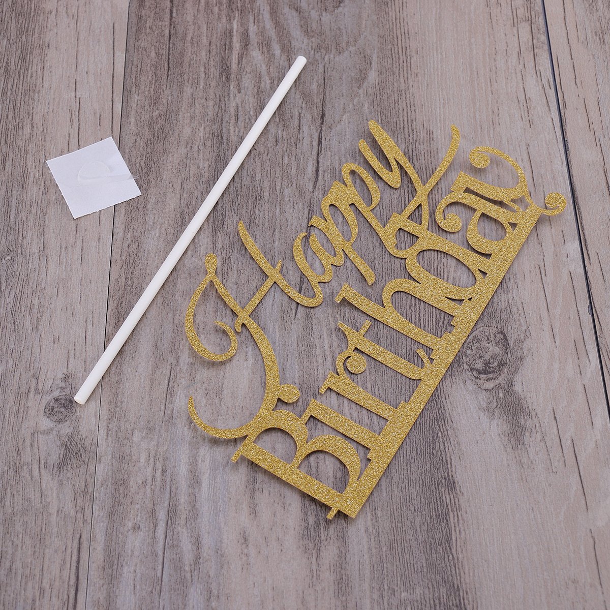 10 Pcs Golden Happy Birthday Cake Toppers - Premium Cake Decorations for Birthday Parties, Weddings & Celebrations - Perfect for DIY Cake Decorating and Special Events