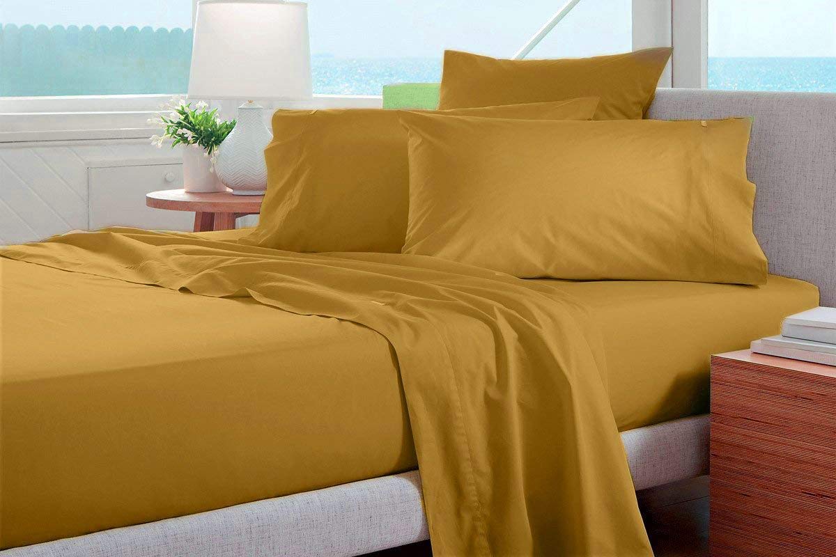 Luxury 1500 Thread Count Egyptian Cotton Twin XL Sheet Set - 4 Piece (1 Fitted, 1 Flat, 2 Pillowcases) for Deep Pockets 30-34