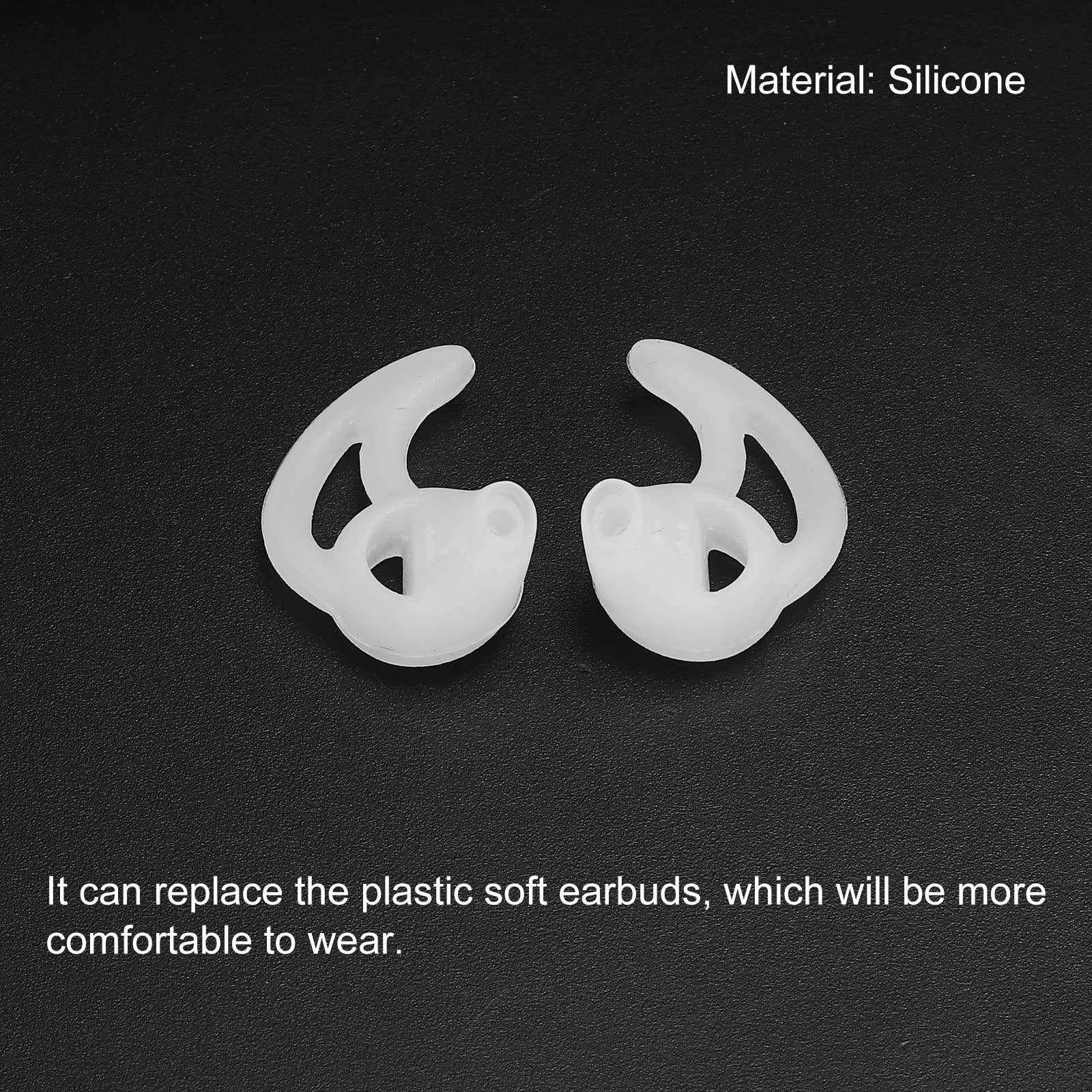 Meccanity Silicone Fin Earbuds for Radio Earpiece - Replacement Earpiece Tips for Coil Tube Headsets (2 Pair Small Fin, White) - Secure Fit for Police, Security & Communication Professionals During Field Operations