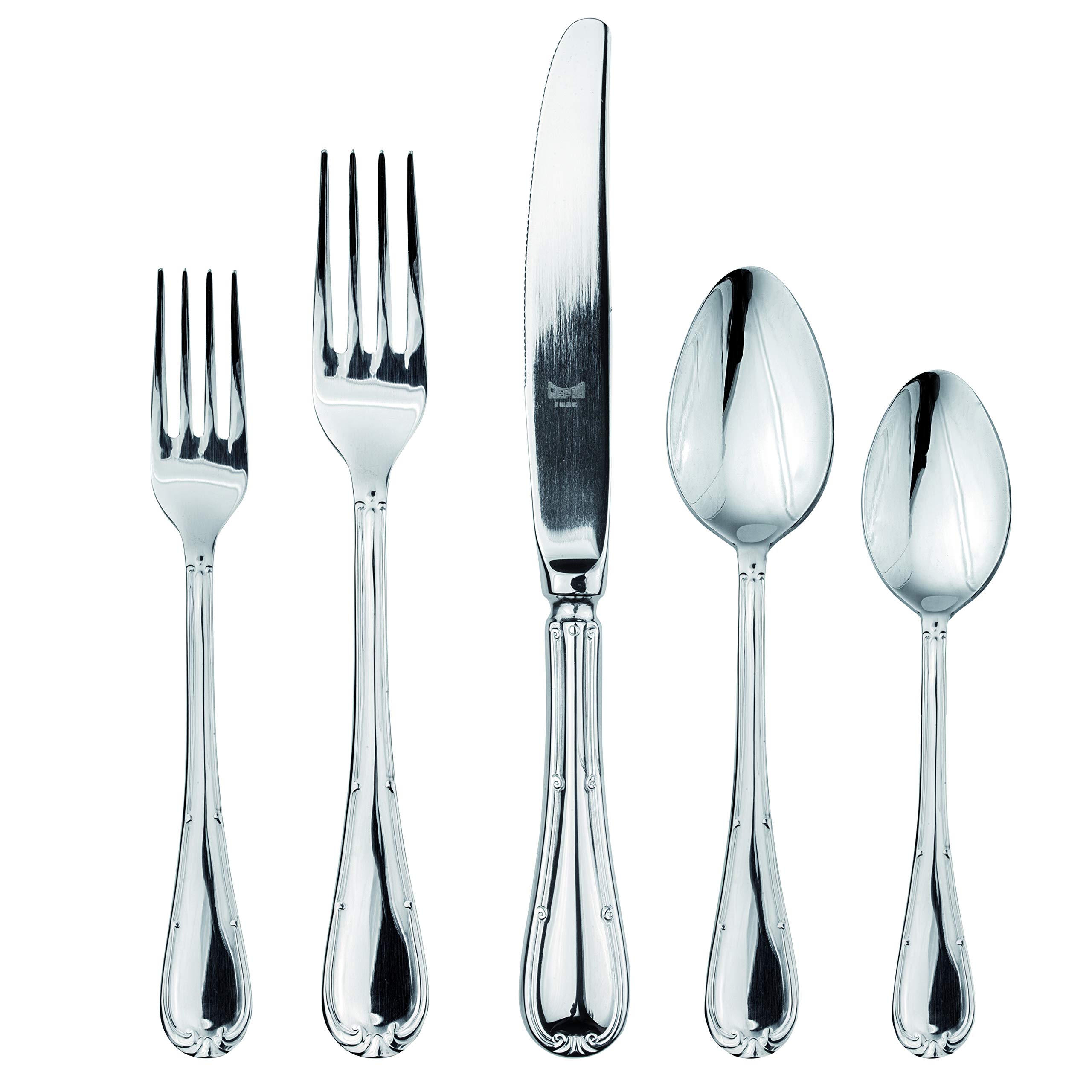 Premium MEPRA RAFFAELLO 20-Piece Stainless Steel Flatware Set - Elegant Cutlery for 4 - Perfect for Dinner Parties, Weddings & Everyday Dining (102922020)