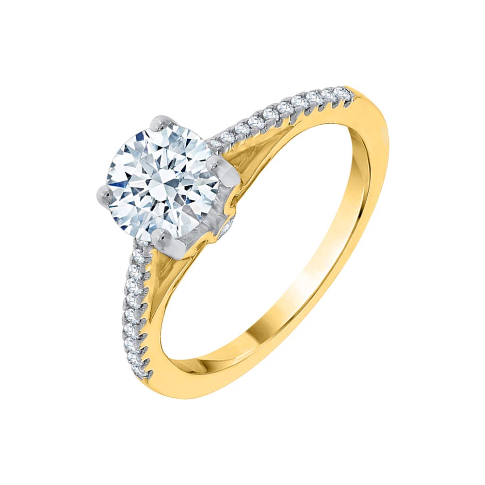 14K Gold KATARINA Diamond Engagement Ring - 1 1/8 Carat (I-J Color, I1 Clarity) for Wedding Proposal & Anniversary Gifts