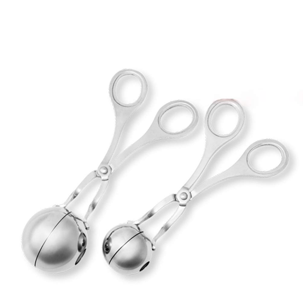 Stainless Steel Ice Cream Rice Baller & Meatball Scoop - Nonstick Cake & Fruit Scooper, Mango Cutter, Mini Food Tongs for Baking, Cooking, and Ice Cream Making | Perfect for Home Kitchen, Party Serving, and Dessert Preparation