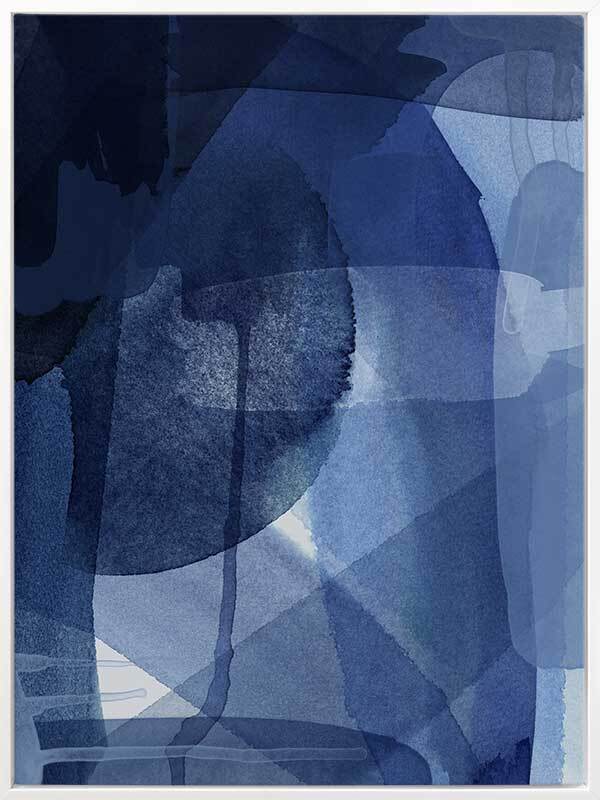 Azul Canvas Art Print - Blue Abstract Wall Decor for Living Room, Bedroom & Office - Premium Handmade Painting for Home & Office Decor
