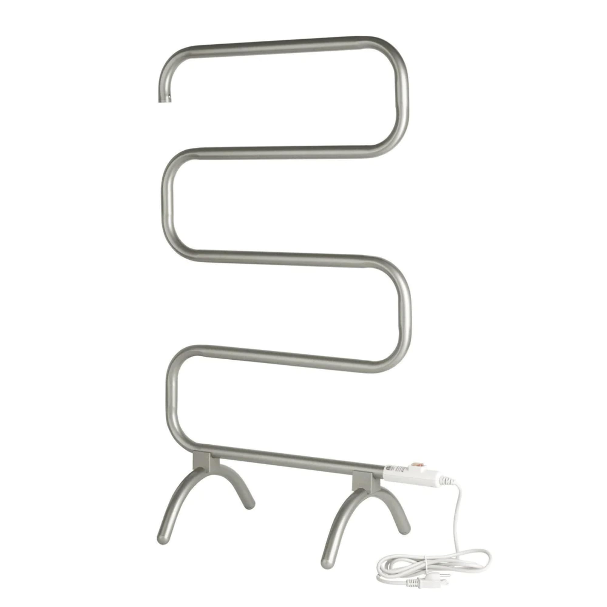 Premium 37.5-Inch Nickel Finish Towel Warmer Rack - Free Standing or Wall Mounted for Bathroom & Spa - Heated Towel Warmer for Drying Towels, Robes & Clothes - 4-Bar Design (Model HCS) - Perfect for Luxury Bathrooms, Home Spas & Hotels