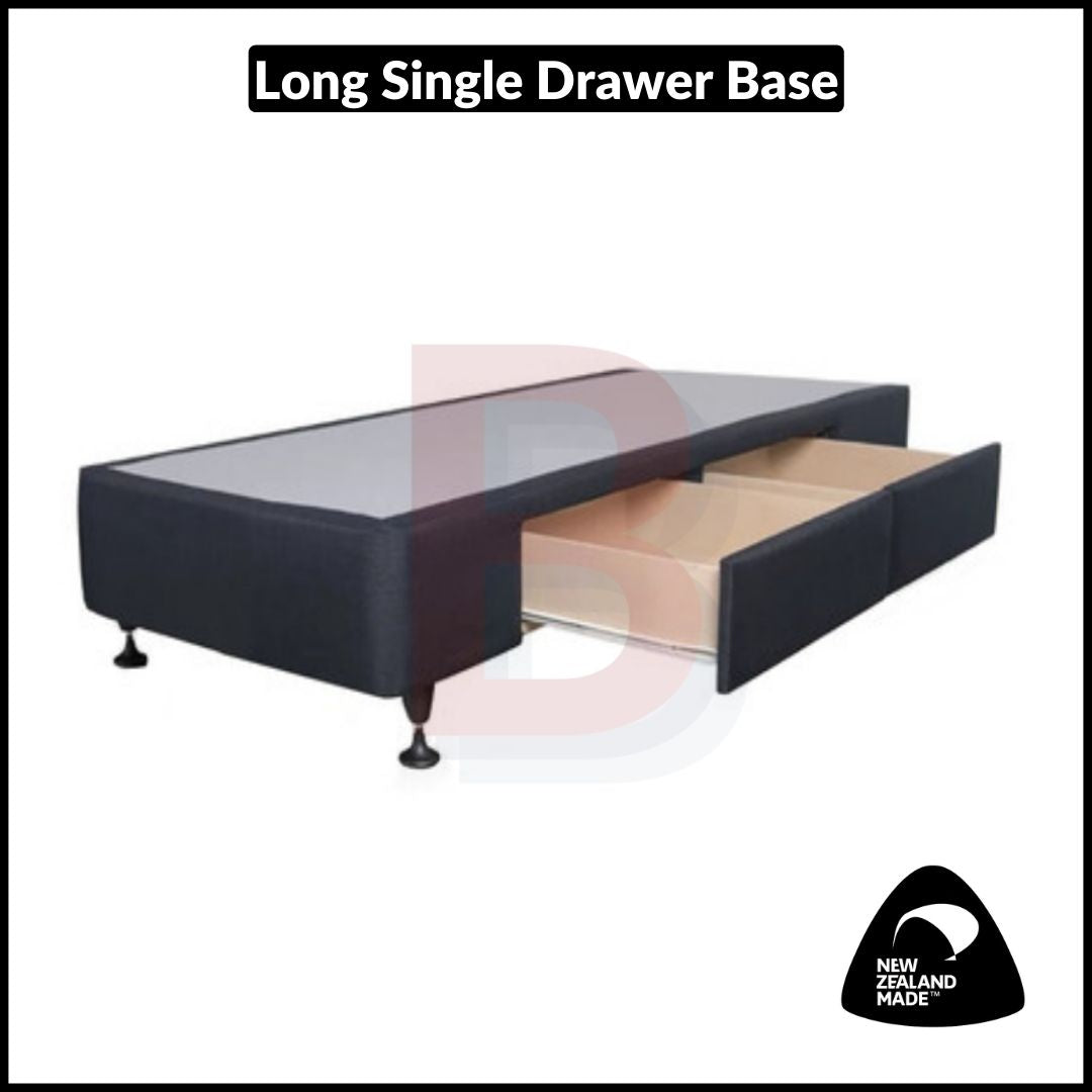 Drawer Bed Base - Long Single Size (Standard Drawer) | NZ Made Quality Bed Frame | Perfect for Small Bedrooms & Guest Rooms