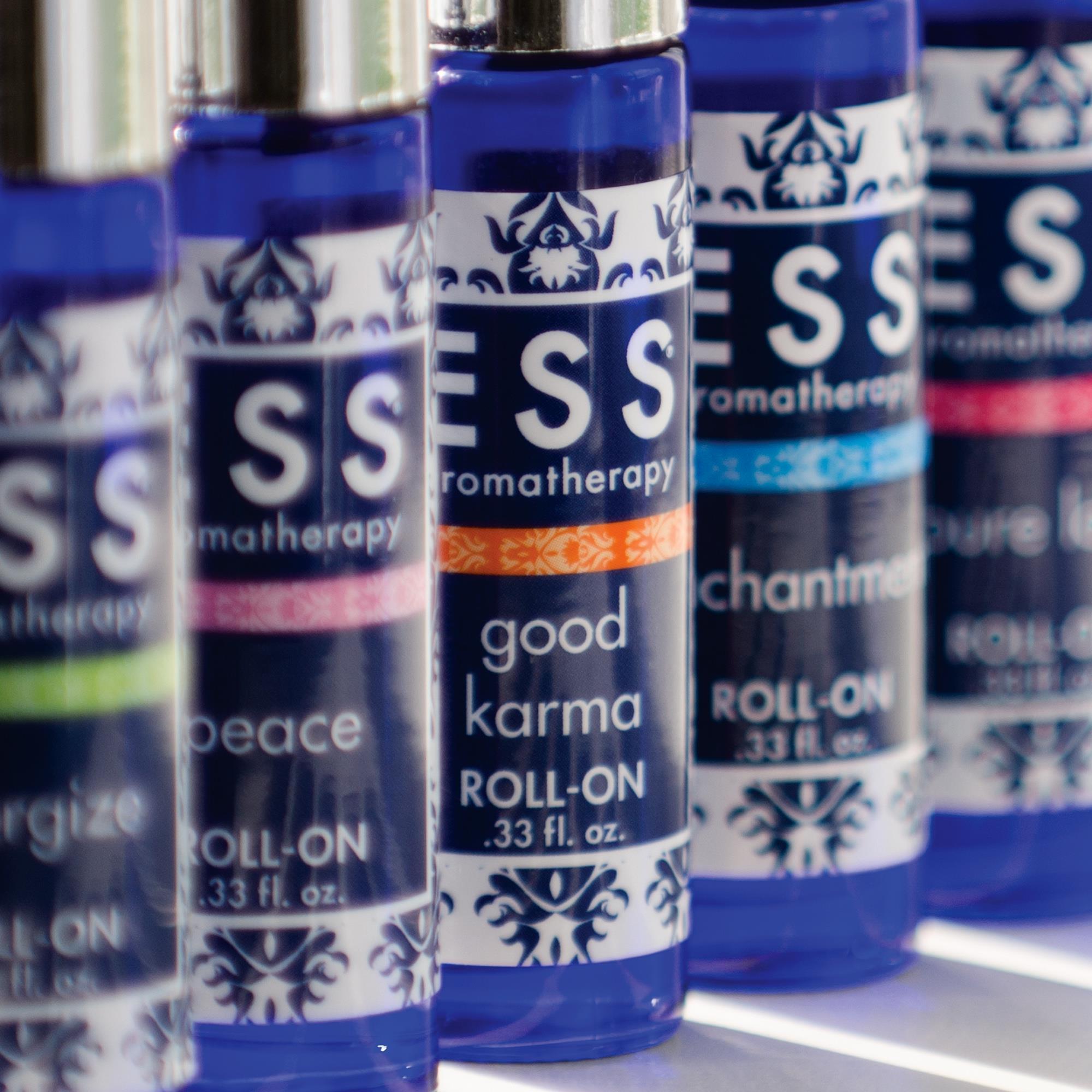 ESS Good Karma Aromatherapy Roll-On Essential Oil for Stress Relief & Relaxation - Perfect for Yoga, Meditation & Daily Wellness