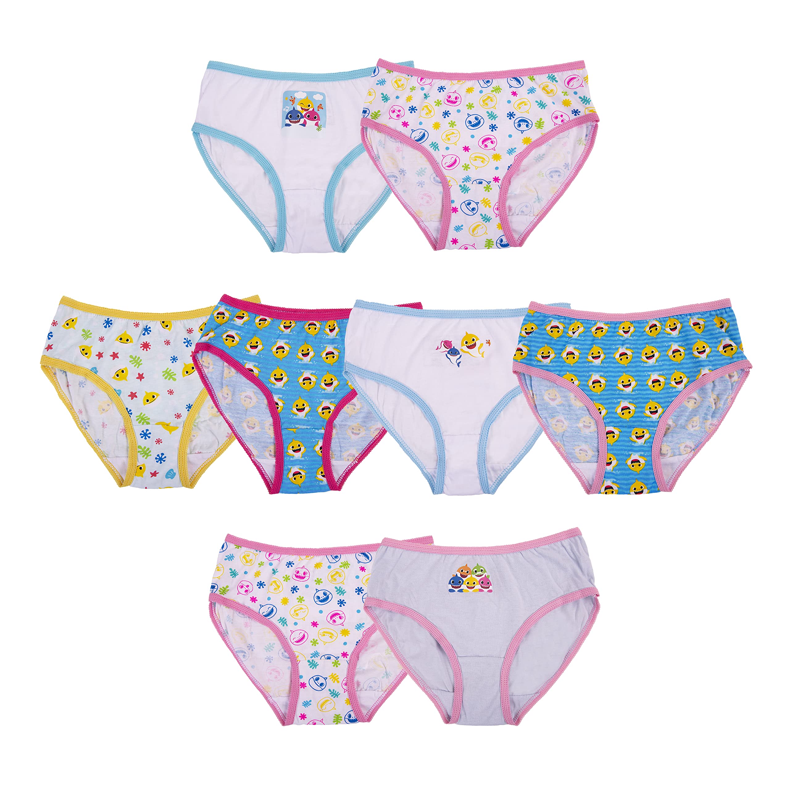 Handcrafted Girls Panties 8-Pack - Frozen, Toy Story, Baby Shark & Wonder Woman Designs - Toddler/Little Kid/Big Kid Briefs - Soft Cotton Underwear for School, Playtime & Everyday Comfort