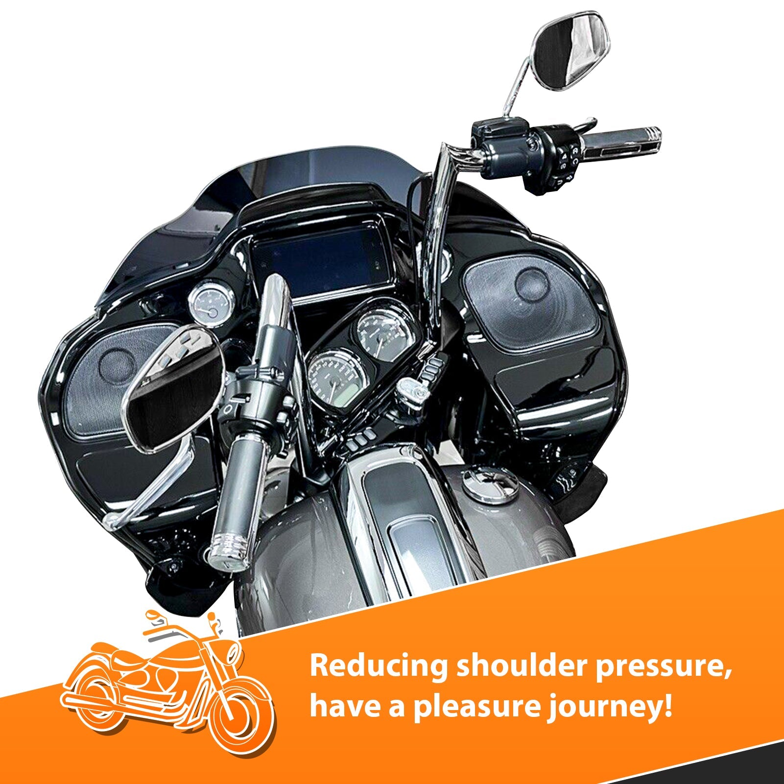 2015-2023 Harley Touring Road Glide Chrome 12 Pre-Wired Handlebar Bagger Sharp Bar - Upgrade for Comfort & Style on Long Rides