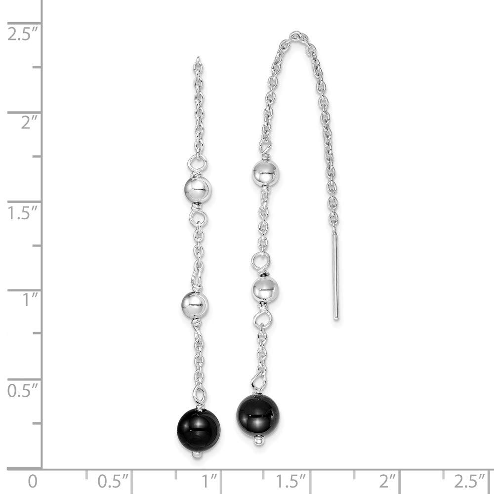 925 Sterling Silver Black Onyx Dangle Earrings for Women | Elegant Fine Jewelry Gift for Her | Perfect for Parties, Weddings & Special Occasions