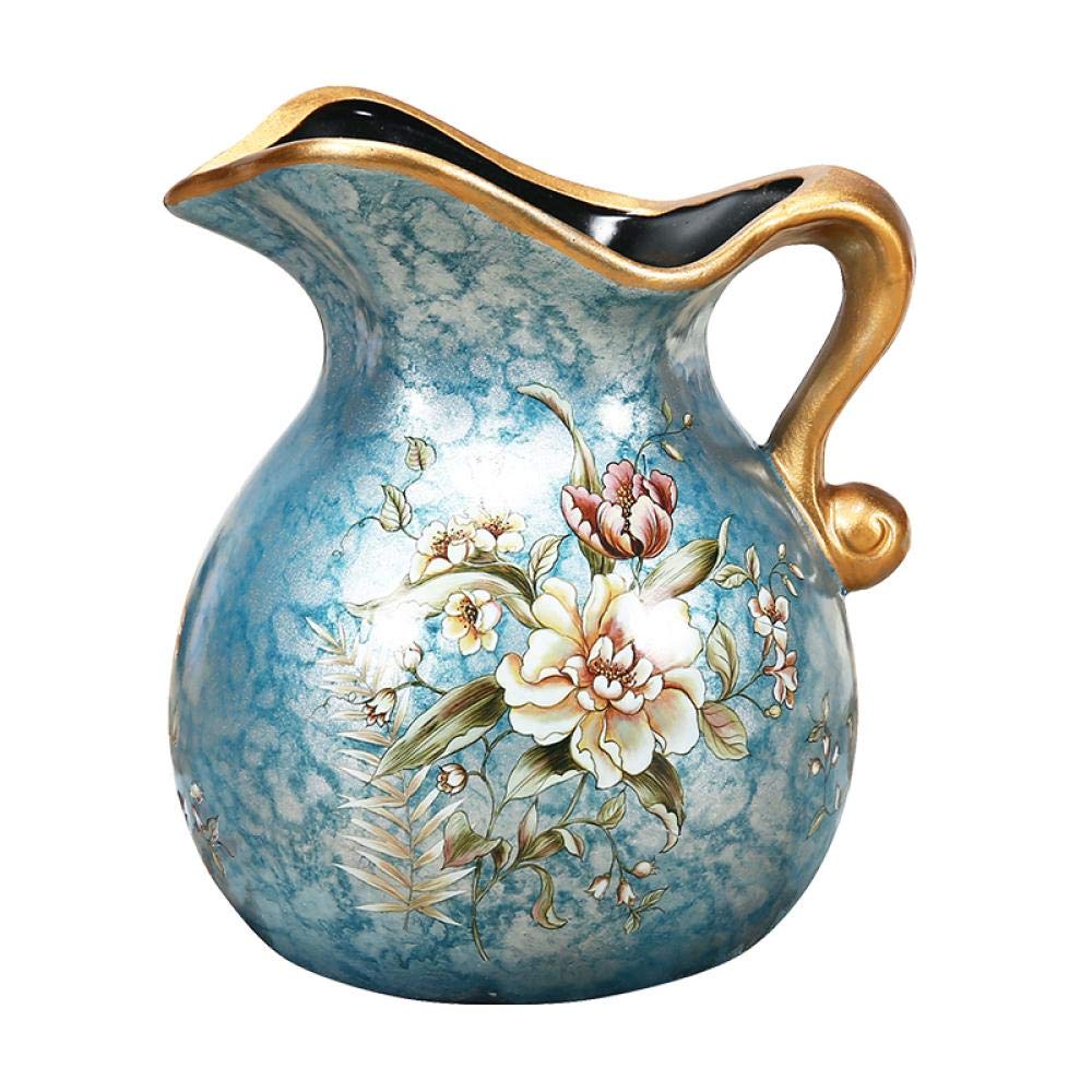Modern Minimalist Ceramic Vase with Floral & Bird Painting - Small Milk Pot Sculpture for Home Desk, Bathroom Decor | Perfect for Boho, Farmhouse & Office Aesthetic