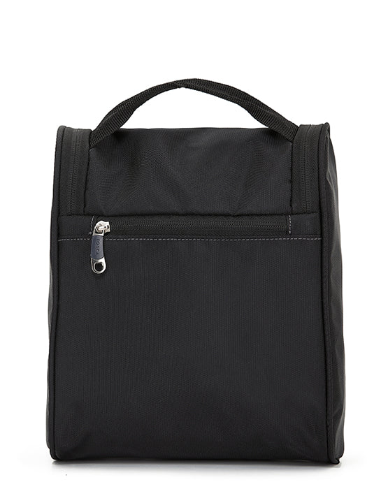 TOSCA TCA582 10-Inch Black Travel Organizer - Compact & Durable Travel Essentials Bag for Toiletries, Cosmetics & Accessories - Perfect for Airplane, Vacation & Business Trips