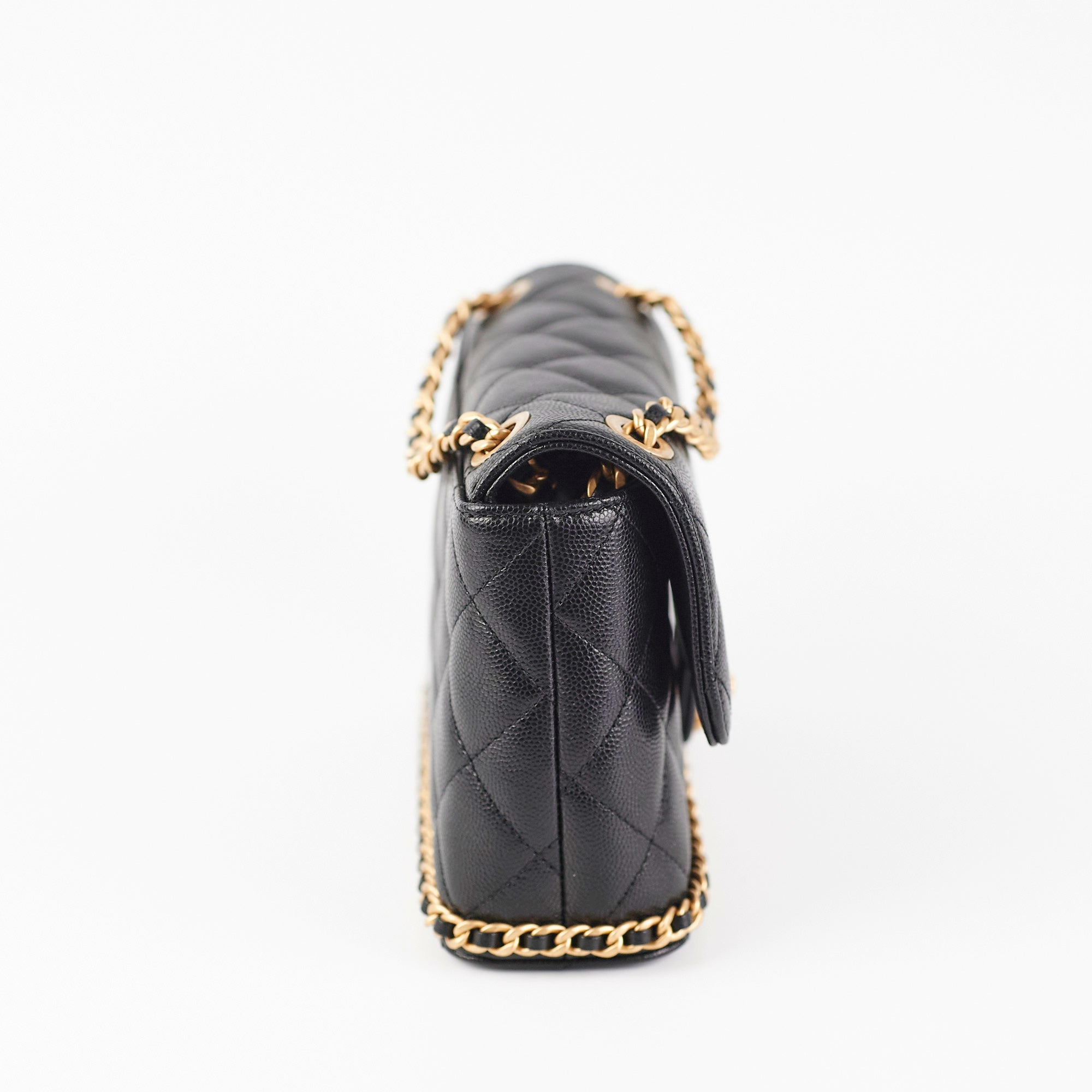 Chanel Classic Flap Bag Black Caviar Leather Shoulder Bag for Women - Perfect for Evening Parties, Date Nights & Luxury Fashion Accessories